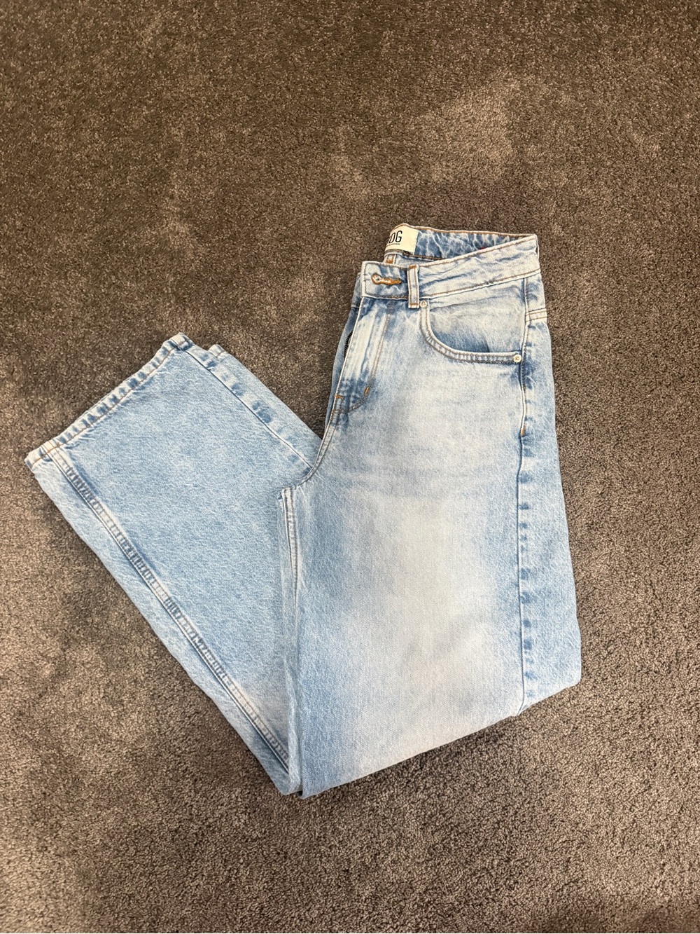 BDG Light Blue Denim Jeans with Contrast Orange Stitching